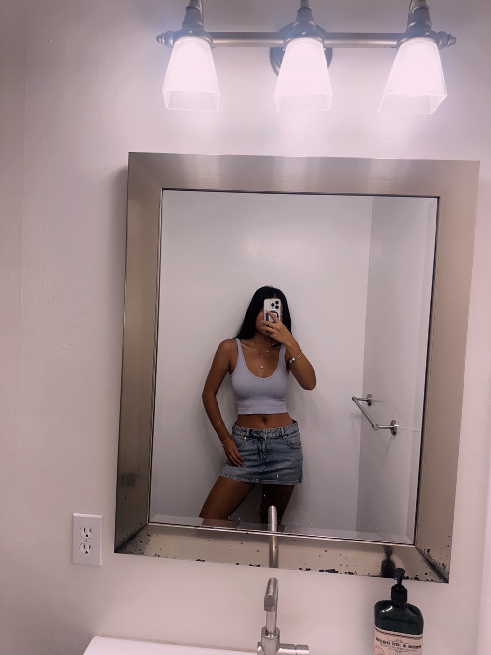 Out from Under V Neck Lavender Ribbed Crop Tank Top - Women's Casual Stretch Top